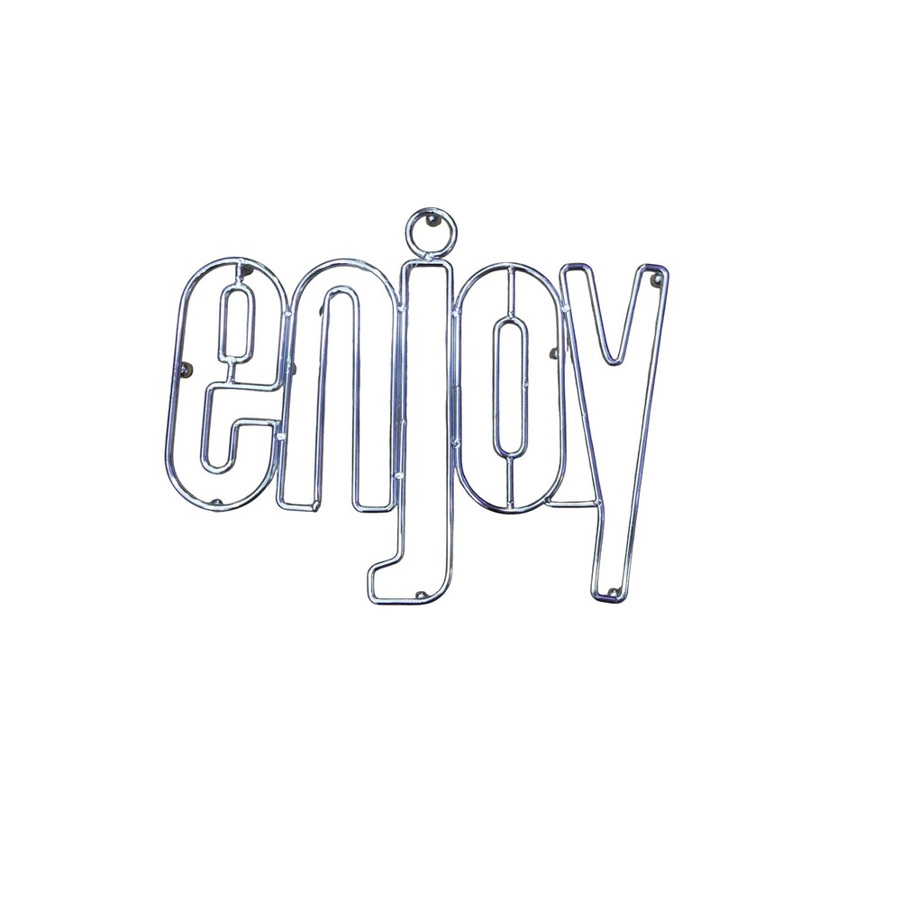 Core Kitchen Metal Trivet Unisex 10.7x8.7 Silver Enjoy Script Chrome Wire Pad